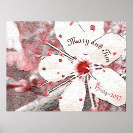 Kirschblüte Hochzeit Rot-Weiß Eleantsakura Poster