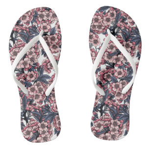 Kirschblüte in Rosa und Blau Flip Flops