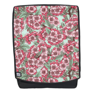 Kirschblüte in Rosa und Minze Rucksack