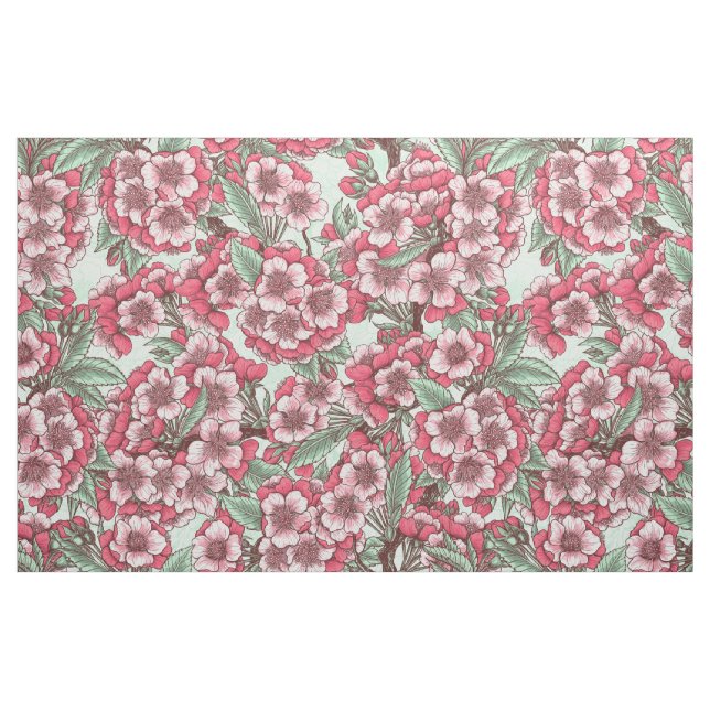 Kirschblüte in Rosa und Minze Stoff (Fat Quarter (45,7 x 55,9 cm))