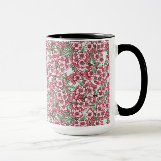 Kirschblüte in Rosa und Minze Tasse (Rechts)