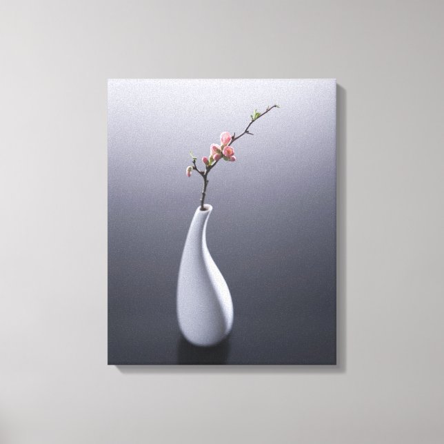Kirschblüte in Vase Leinwanddruck (Vorderseite)