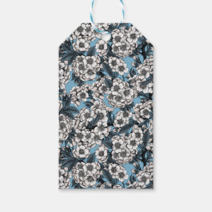 Kirschblüte in weiß und blau geschenkanhänger