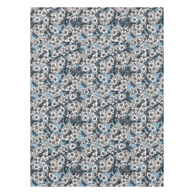Kirschblüte in weiß und blau tischdecke (Vorderseite)