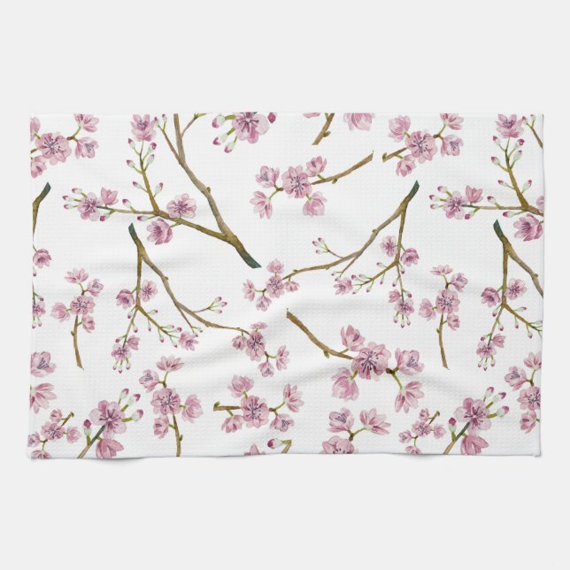 Kirschblüte-Kirschblüten-Druck Küchentuch (Horizontal)