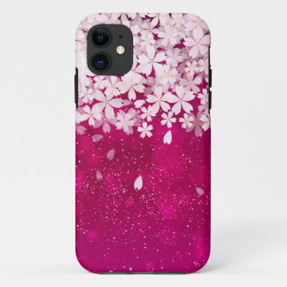 Kirschblüte-Kirschblüten pinkfarben u. weiße iPhone 11 Hülle