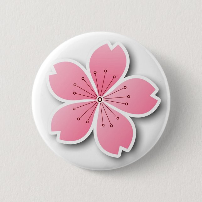 Kirschblüte-Knopf Button (Vorderseite)