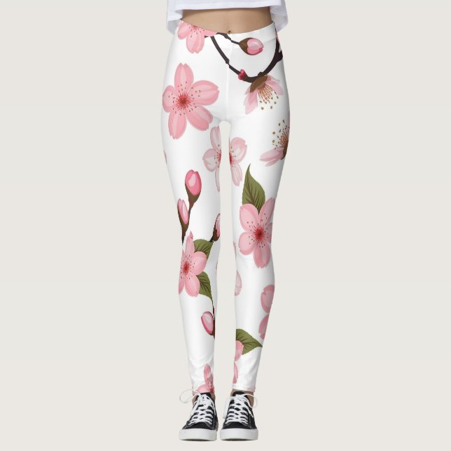 Kirschblüte Leggings (Vorderseite)