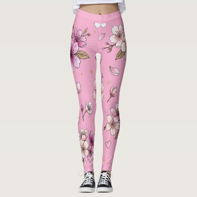 Kirschblüte Leggings (Vorderseite)