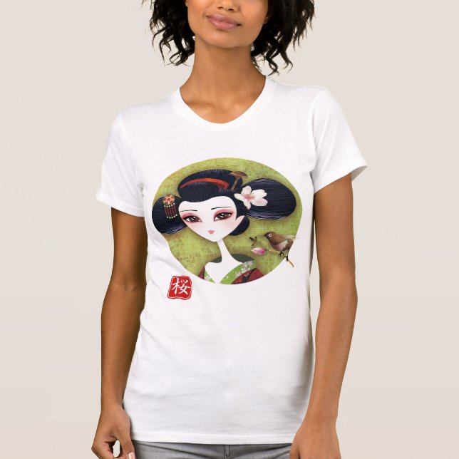 Kirschblüte-Mädchen-T - Shirt (Vorderseite)