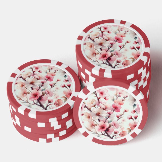 Kirschblüte Pokerchips (Stapel)