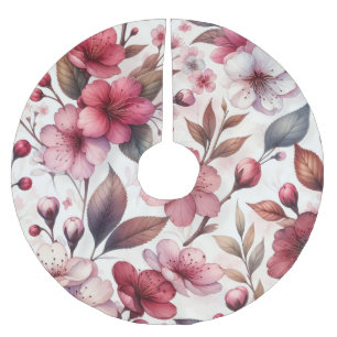 Kirschblüte Polyester Weihnachtsbaumdecke