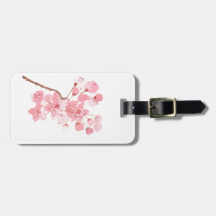 Kirschblüte Rosa Blumenbaum Wasserfarbe Gepäckanhänger