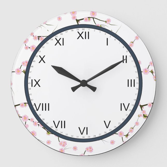 Kirschblüte rosa und weiße Uhr (Vorderseite)
