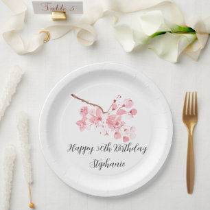 Kirschblüte Sakura Pink Hübsch Geburtstag Pappteller