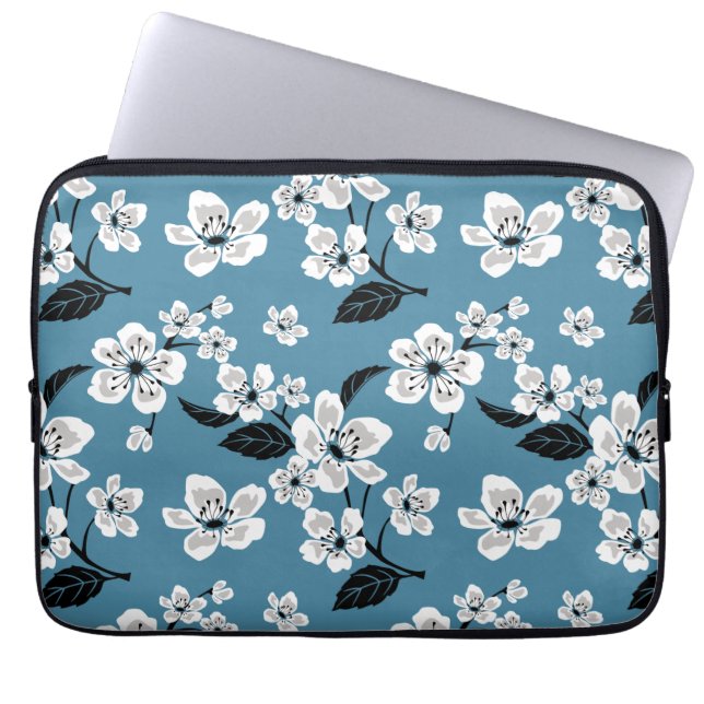 KIRSCHBLÜTE - SAKURA (RAUCHBLAU) LAPTOPSCHUTZHÜLLE (Vorderseite)
