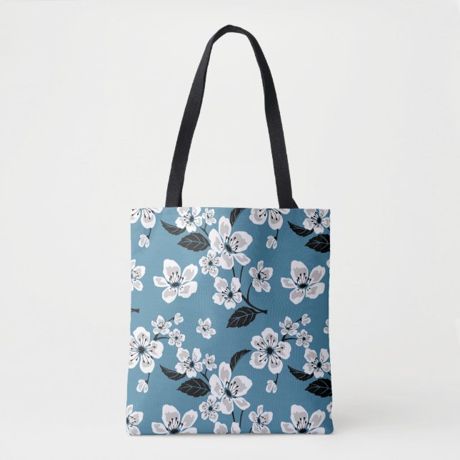 KIRSCHBLÜTE - SAKURA (RAUCHBLAU) TASCHE (Vorderseite)
