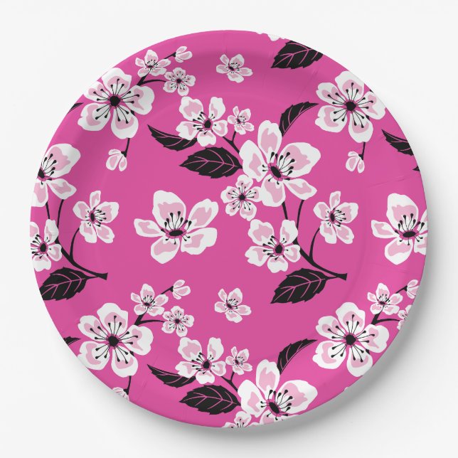 KIRSCHBLÜTE - SAKURA (ROSA) PAPPTELLER (Vorderseite)