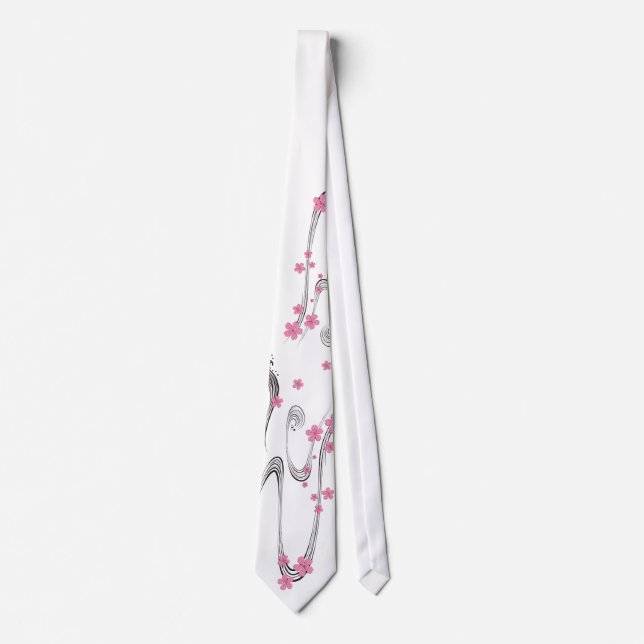 Kirschblüte über Fluss- Japaner-Entwurfs-Krawatte Krawatte (Vorderseite)