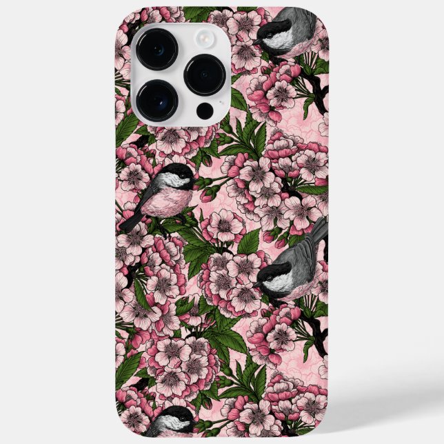Kirschblüte und Kichererbsen auf rosa Case-Mate iPhone 14 Pro Max Hülle (Rückseite)