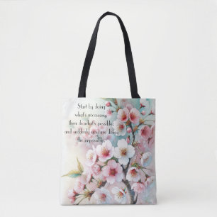 Kirschblüte & Zitat Tasche