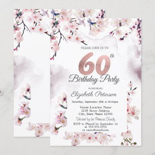 Kirschblüten 60. Geburtstag Einladung