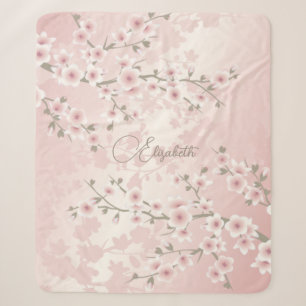 Kirschblüten-Aprikosen-Vintage-Floral-Monogramm  Sherpadecke