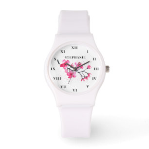 Kirschblüten-Aquarell-Blumen-Sakura-Modern  Armbanduhr