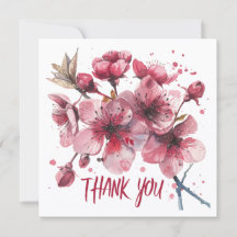 Kirschblüten. Aquarelle. Dankeskarten