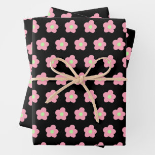 Kirschblüten auf schwarz geschenkpapier set