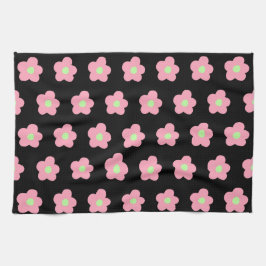 Kirschblüten auf schwarz geschirrtuch