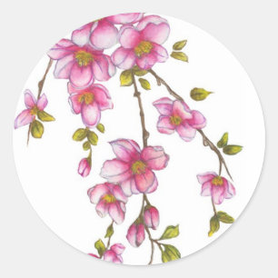 Kirschblüten-Aufkleber Runder Aufkleber