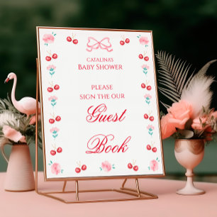 Kirschblüten-Baby-Shower-Gästebuch Poster