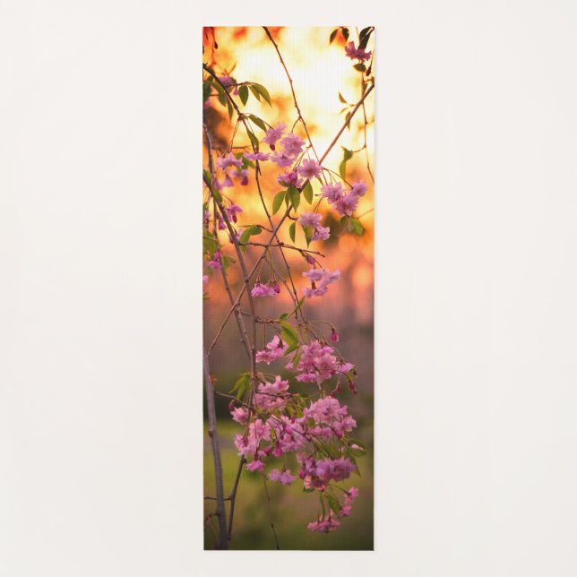 Kirschblüten bei Sonnenuntergang Yoga matte doppel (Vorderseite)