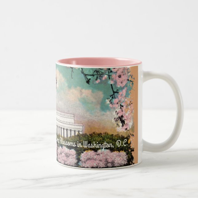 Kirschblüten bemalt Kaffeemaschine Tasse (Rechts)