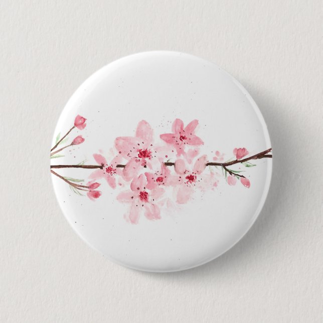 Kirschblüten Blume Button (Vorderseite)