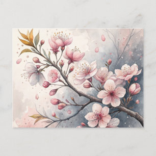 Kirschblüten Blume, Einladung Postkarte