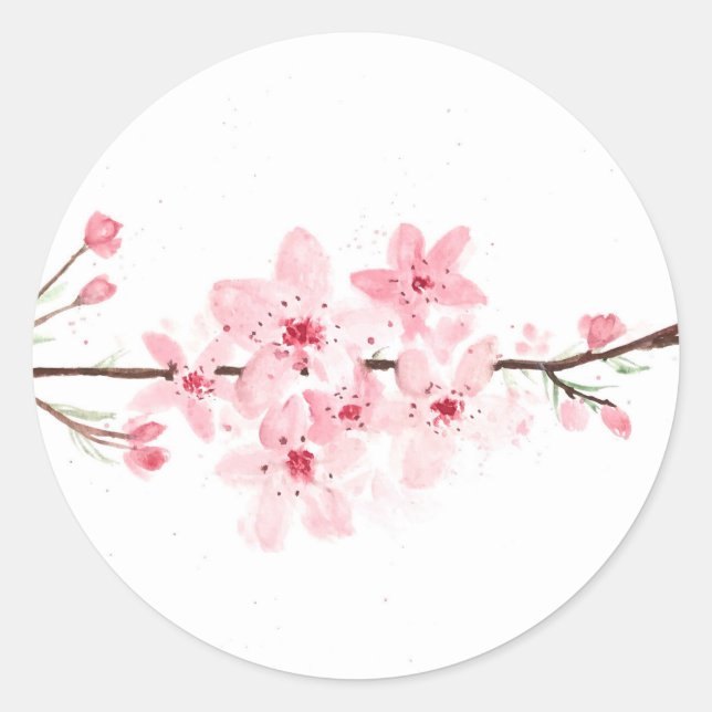 Kirschblüten Blume Runder Aufkleber (Vorderseite)