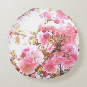 Kirschblüten Blumen Muster Sakura Rundes Kissen