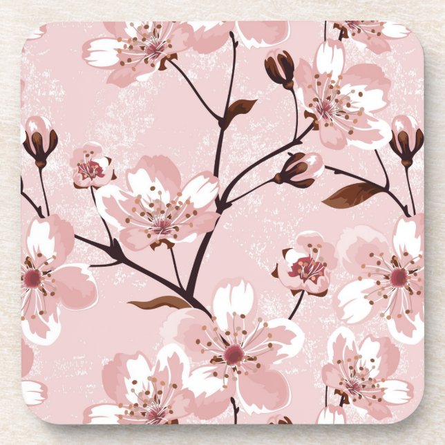 Kirschblüten-Blumen-Muster Untersetzer (Vorderseite)