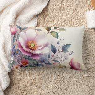 Kirschblüten-Blumenfreude in Aquarell Lendenkissen