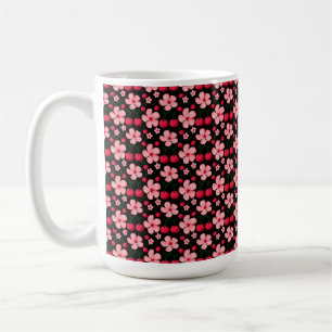 Kirschblüten-Blumenmuster, rosa Blüten Kaffeetasse