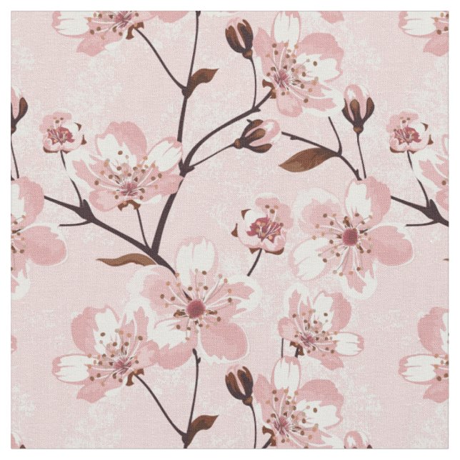 Kirschblüten-Blumenmuster Stoff (Nahaufnahme)