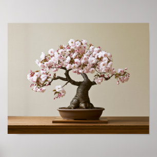 Kirschblüten-Bonsai-Kunstprint Japanischer Frühl Poster