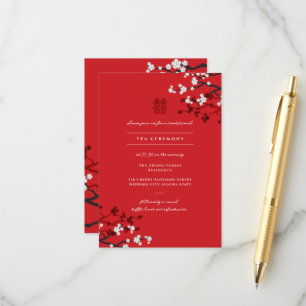 Kirschblüten & Chinesische Hochzeit mit doppeltem  Begleitkarte