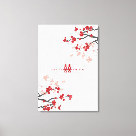 Kirschblüten & Chinesische Hochzeit mit doppeltem  Leinwanddruck