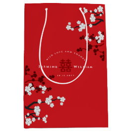 Kirschblüten & Chinesische Hochzeit mit doppeltem Mittlere Geschenktüte