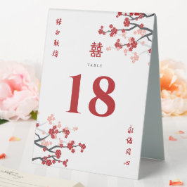 Kirschblüten & Chinesische Hochzeit mit doppeltem  Tischaufsteller