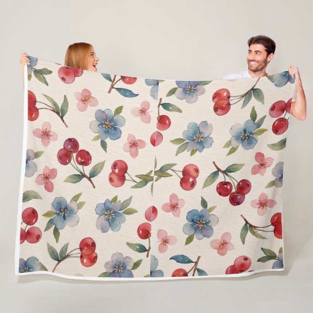 Kirschblüten-Decke  Fleecedecke (Beispiel)