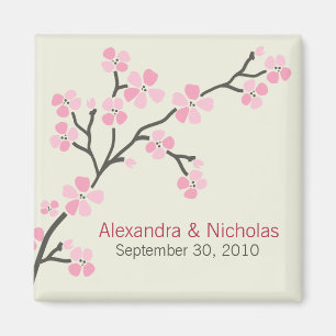 Kirschblüten-Designer-Gastgeschenk Hochzeit 2 Magnet